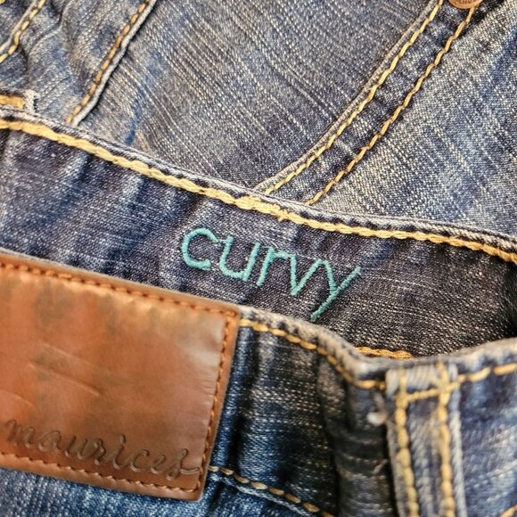 Maurices Jeans 6 S Curvy Flare Button Flap Thick Stitch Medium Light Stretch - Picture 4 of 11